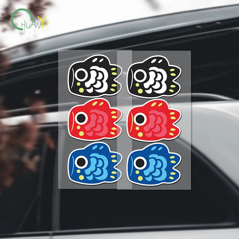 Cartoon Koi Fish Sticker Reflective Waterproof Scratch Covering Car Decal Decoration Sticker for Car Motorcycle and Electric