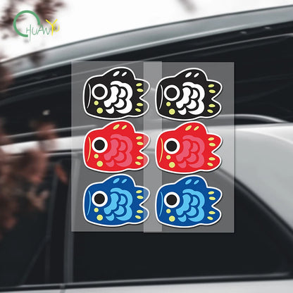 Cartoon Koi Fish Sticker Reflective Waterproof Scratch Covering Car Decal Decoration Sticker for Car Motorcycle and Electric