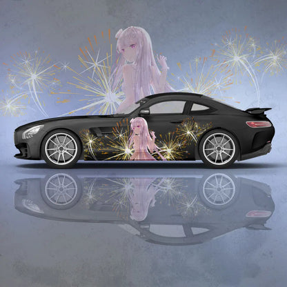 Emilia Re Zero Anime Girl Car Body Stickers Anime Itasha Car Side Decal Sticker Car Body Sticker Car Body Decoration Stickers