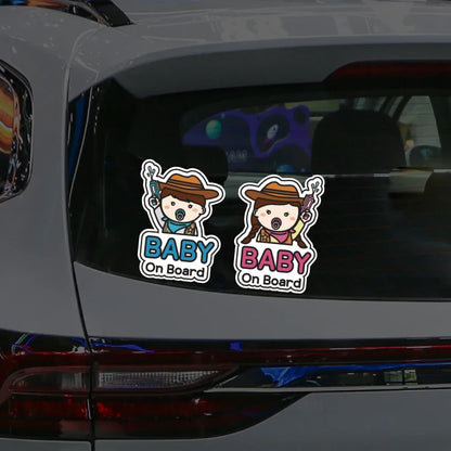 Baby on Board Car Sticker Creative Cartoon Cute Warning Sign Safety Vinyl Decal Auto Rear Window Windshield Decor Accessories