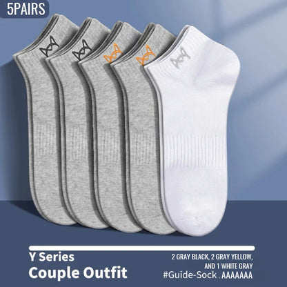MiiOW Pure Cotton Short Sock Men Sport Non-Slip Invisible Ankle Sock Summer Anti Sweat Deodorant Breathable Business Dress Sock