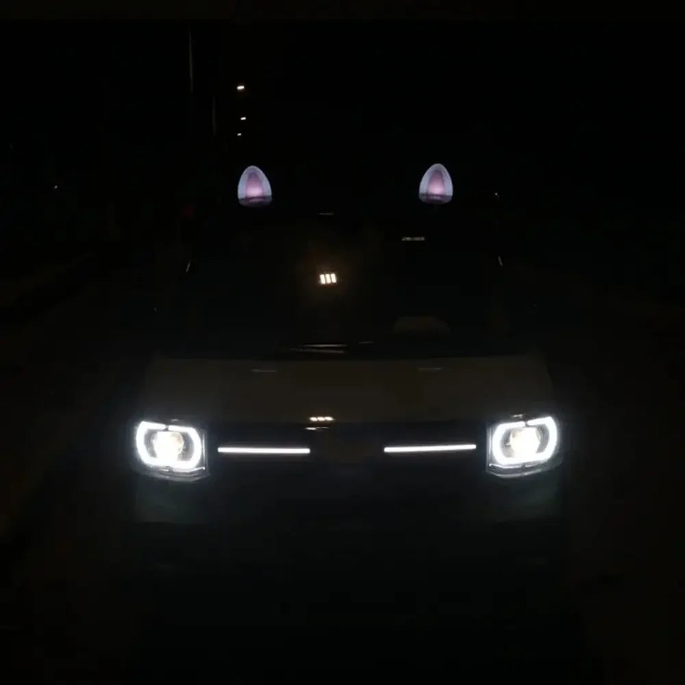 With or without lights 1 or 2pcs The car roof solar light decoration cat ears car cute panda ears Roof exterior decoration