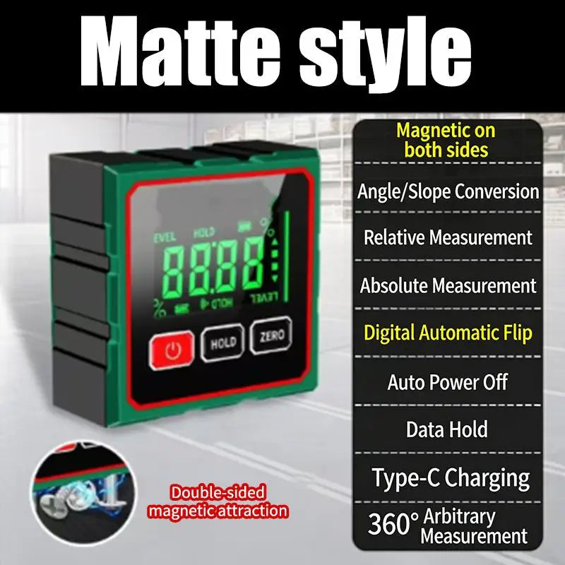 New·Accurate Measurement Level Four Sided Magnetic Suction Double-sided Laser Tilt Angle Box Slope Electronic Angle Ruler