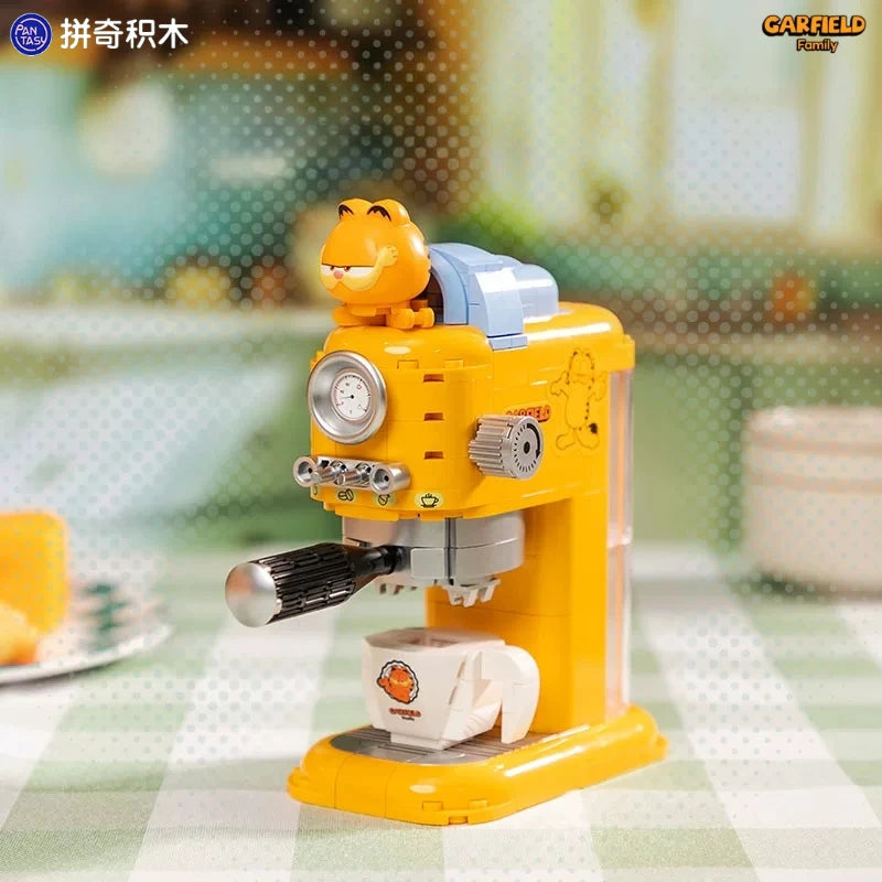 Pantasy Garfield Building Blocks Kawaii Refrigerator Machine Small Particles Children Assembled Toy Splicing Model Ornament Gift