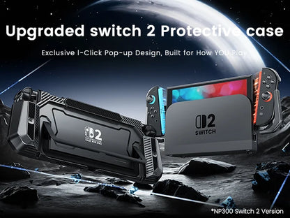 BEBONCOOL Pop-up protective case Upgraded Protective Cover Ergonomic Comfort PC Material Grip Shell Case For Switch 2