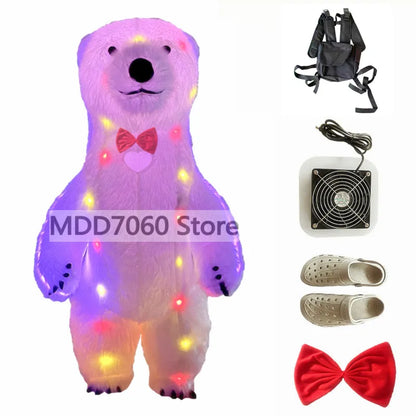 Giant Panda Inflatable Costume Street Funny Polar Bear Mascot Costume Party Role Playing Plush Inflatable Mascot Costume