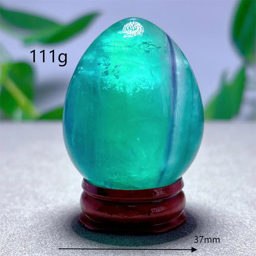 Rainbow Fluorite Egg Crystal Natural Stone Quartz Minerals Home Decoritems Reiki Gifts Energy Healing Luck Love Garden +Stand