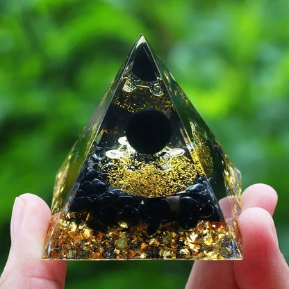Energy Pyramid Orgonite Reiki Natural Amethyst Ball Healing Crystals Chakra Tool Ornaments Resin Stones Craft Kids Gift