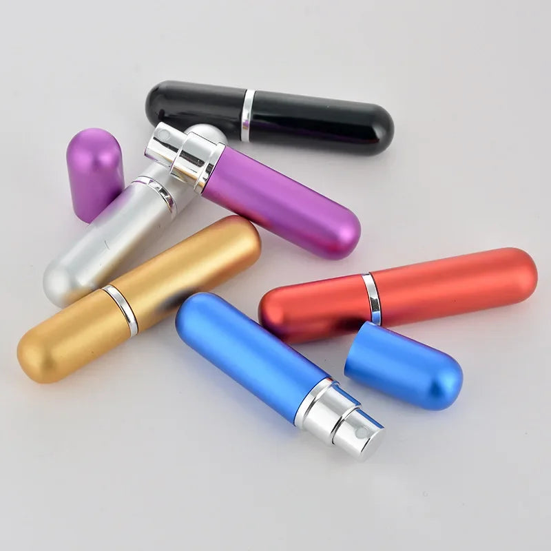 5/10pcs 5ml Refillable Perfume Bottle Mini Aluminum Perfume Spray Bottle Travel Container with Empty Atomizer Bottles