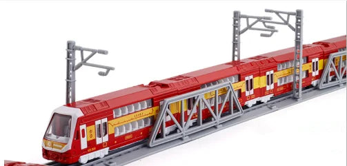 1: 87 alloy double section train and tram models,double-layer subway and high-speed rail toys,children's toys,wholesale