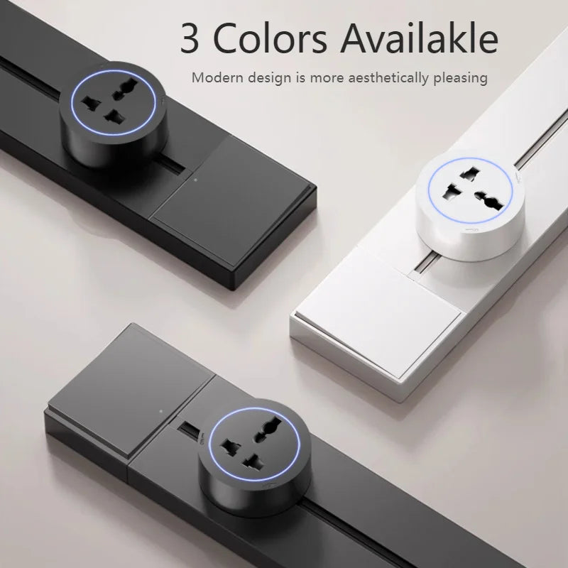 Track Socket With Switch High-end Quality Wall Power Outlet EU UK US FR Standard Universal Home Kitchen Bathroom Office Sockets