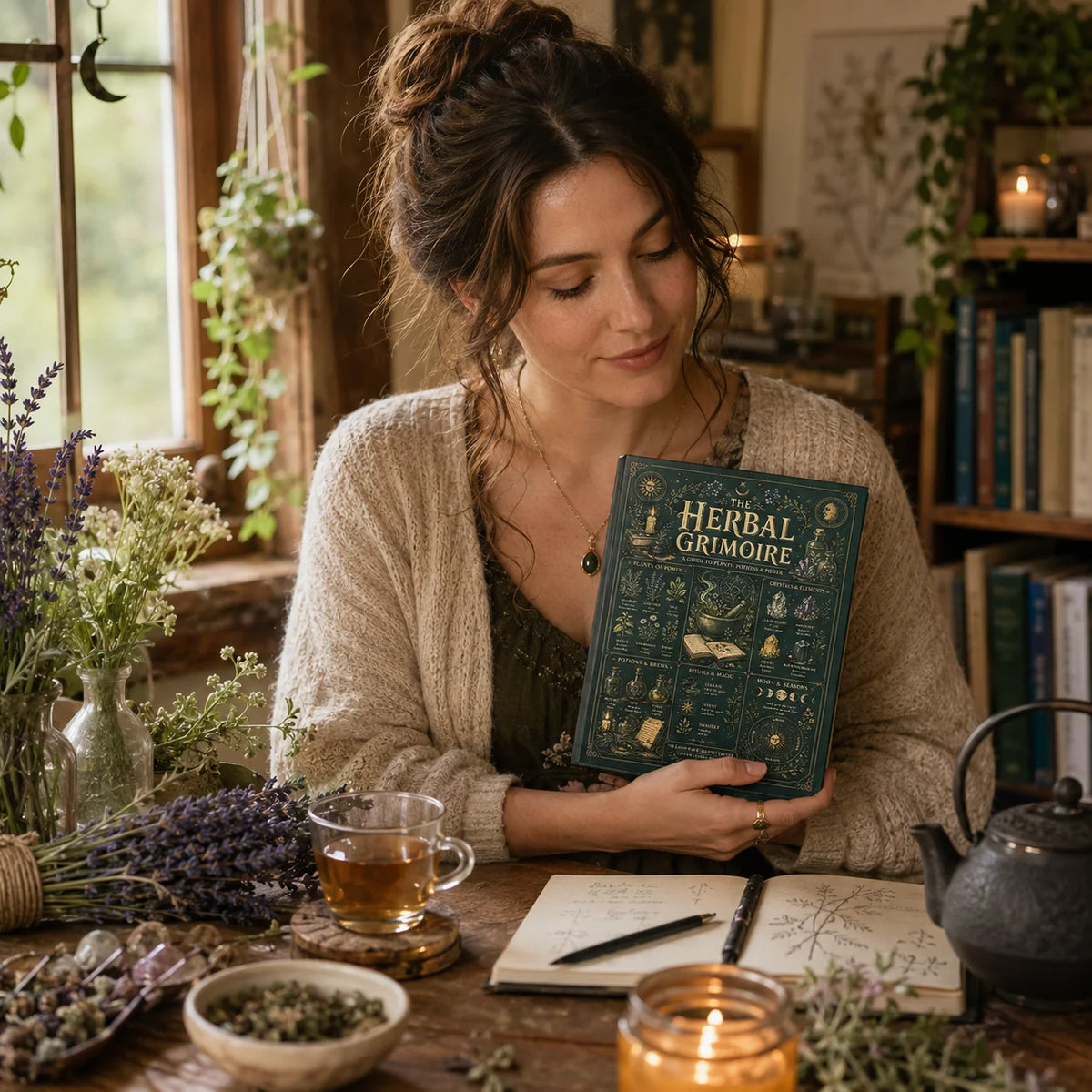 The Herbal Grimoire Guide to Plants Potions Power Natural Witchcraft Book for Beginners Herbalism Magic Rituals A5 Field Guide