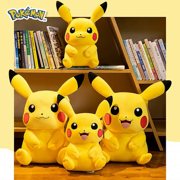 Large Original Pokemon Pikachu Stuffed Plush Toys Plushie Soft Animal Kawaii Anime Doll Throw Pillow Birthday Gift For Kids Baby