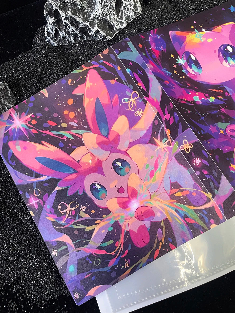 2026NEW PTCG Eevee Collectible Card Album 4 Compartments Can Hold 240 Pcs Card Gengar Ex Collectible Card Book Storage Bookcase