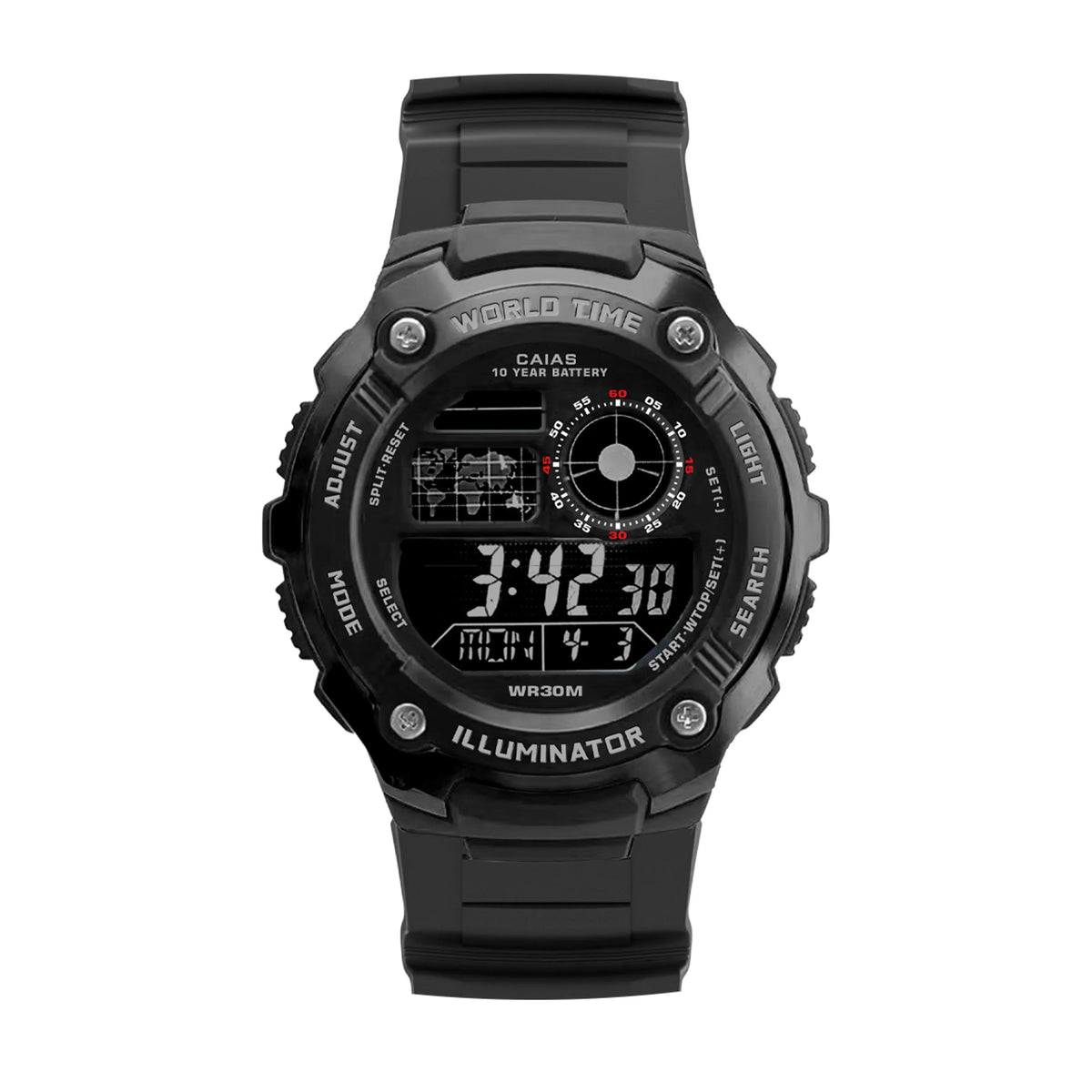 Original shock Watch unisex sports electronic watch full function LED display alloy world time oak series