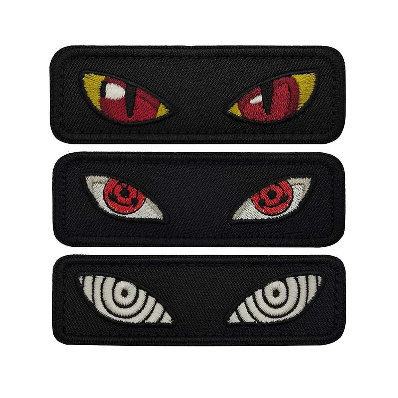 PVC Rhombus Panoramic Eye Patches,Cat Tiger Eyes,Evil Eye Embroidered Clothes Applique, Tactical Patch Gear Noctilucent Badge