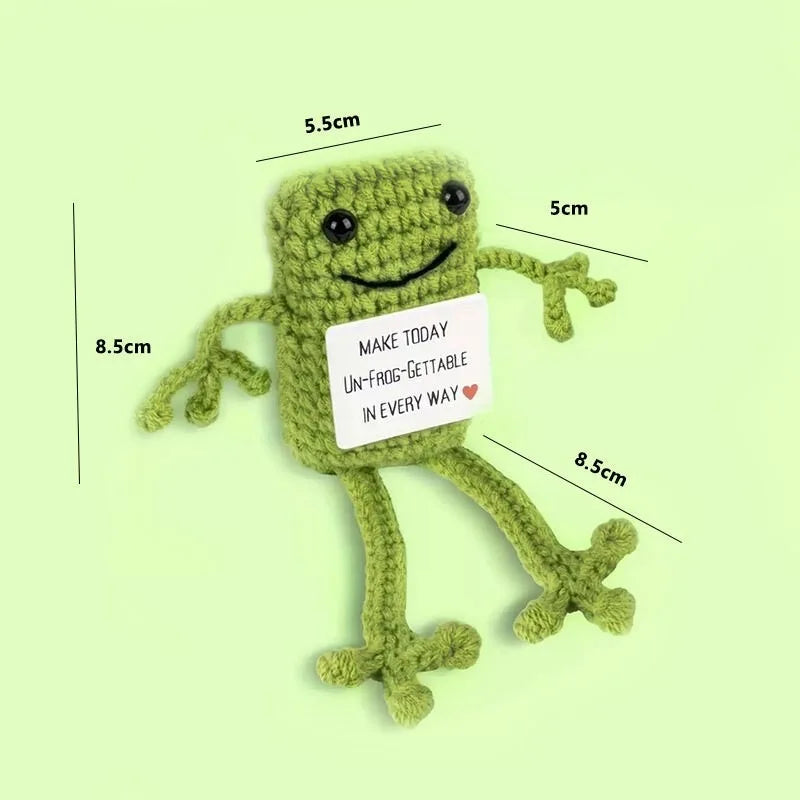Positive Crochet Handmade Amigurumi Doll Emotional Support Pocket Hug Knit Plant Flower Encouragement Gift for Friends Coworker