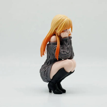 Anime Figure Kitagawa Marin Squatting Pose My Dress Up Darling Beautiful Girl Figurine Desktop Ornament Gift For Fans