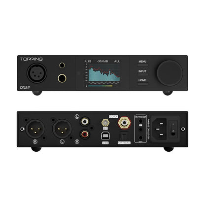 TOPPING DX5 II Fully Balanced DAC & Headphone Amp Combo Dual ES9039Q2M DSD512 PCM768kHz LDAC Decoder Amplifier