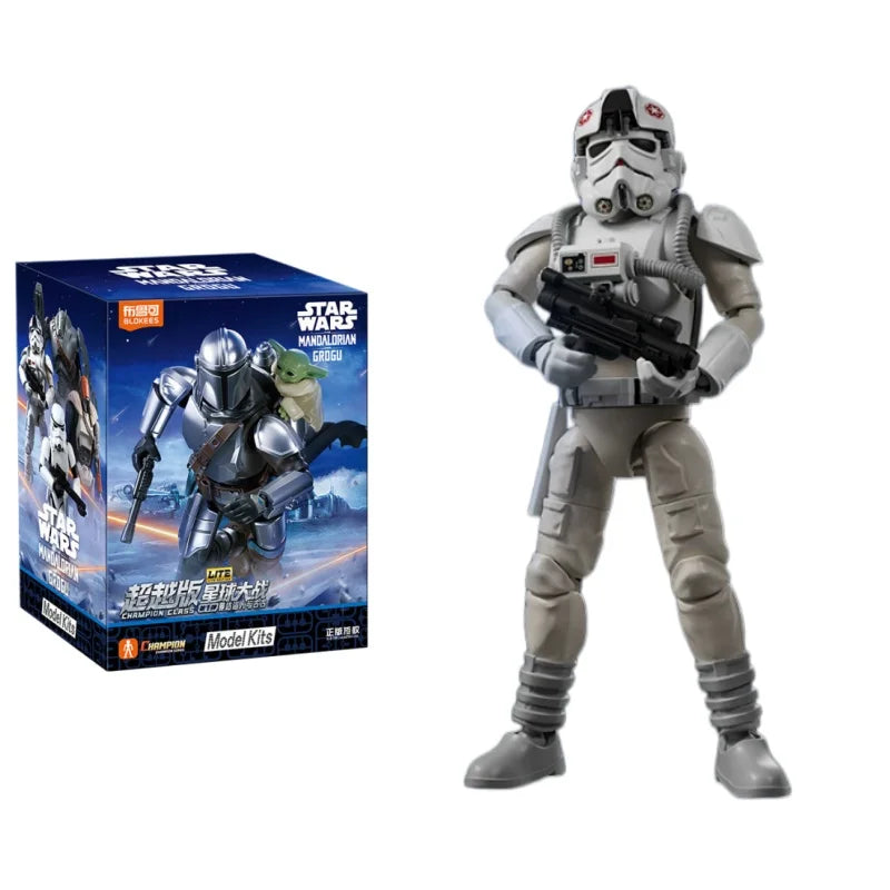 BLOKEES Star Wars Series Brick Figures Beyond Edition The Mandalorian and Grogu Imperial Stormtrooper Assembled Model Toy Gift