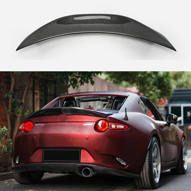 For Mazda MX5 Miata ND RF LMS Style Confiber Fiber Glass Unpainted Duckbill Spoiler Trunk Wing Lip Racing AccessoriTrim