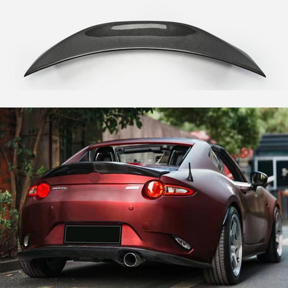 For Mazda MX5 Miata ND RF LMS Style Confiber Fiber Glass Unpainted Duckbill Spoiler Trunk Wing Lip Racing AccessoriTrim