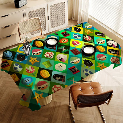 Hot Super Cool M-Mario Game Bros Waterproof Rectangle Tablecloth Fiesta Home Decor Dining Room Decor Reusable Party Supplies