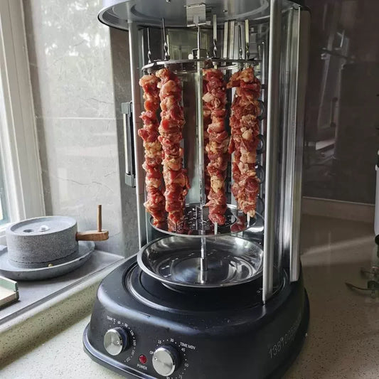 Commercial Aluminium Electric Bbq Grills & Griddles Vertical Rotation Barbecue with Glass Door