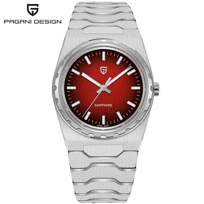 PAGANI DESIGN V2 Version 37mm Man Quartz Watch VJ21 Sapphire Stainless Steel Waterproof 10bar Thin 7mm Luminous C3 Reloj Hombre