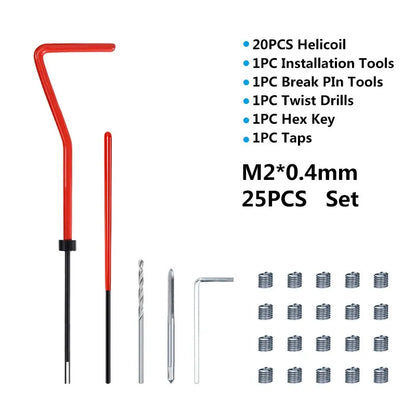 XCAN Thread Repair Kit M3 M4 M5 M6 M8 M10 M12 M14  Screw Thread Inserts For Restoring Damaged Threads Repair Tools Drill Bit