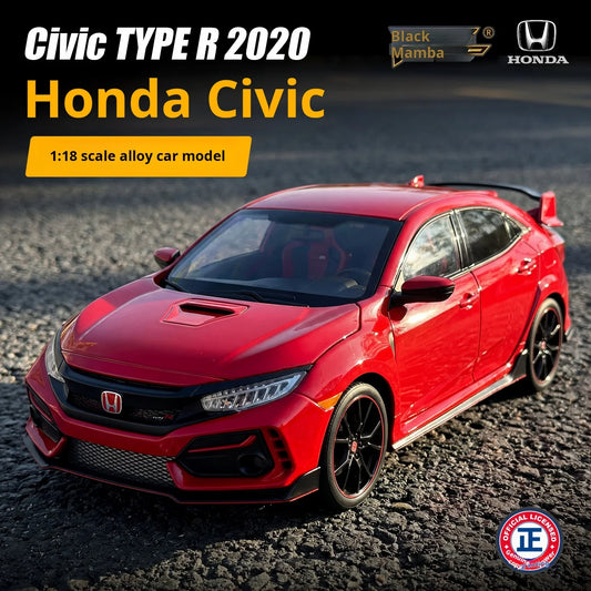 Officially Licensed 1:18 Honda Civic TYPE R 2020 Full Opening Static Die-cast Car Model High-grade Collectible Ornament & Toy