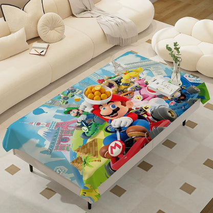Hot Super Cool M-Mario Game Bros Waterproof Rectangle Tablecloth Fiesta Home Decor Dining Room Decor Reusable Party Supplies