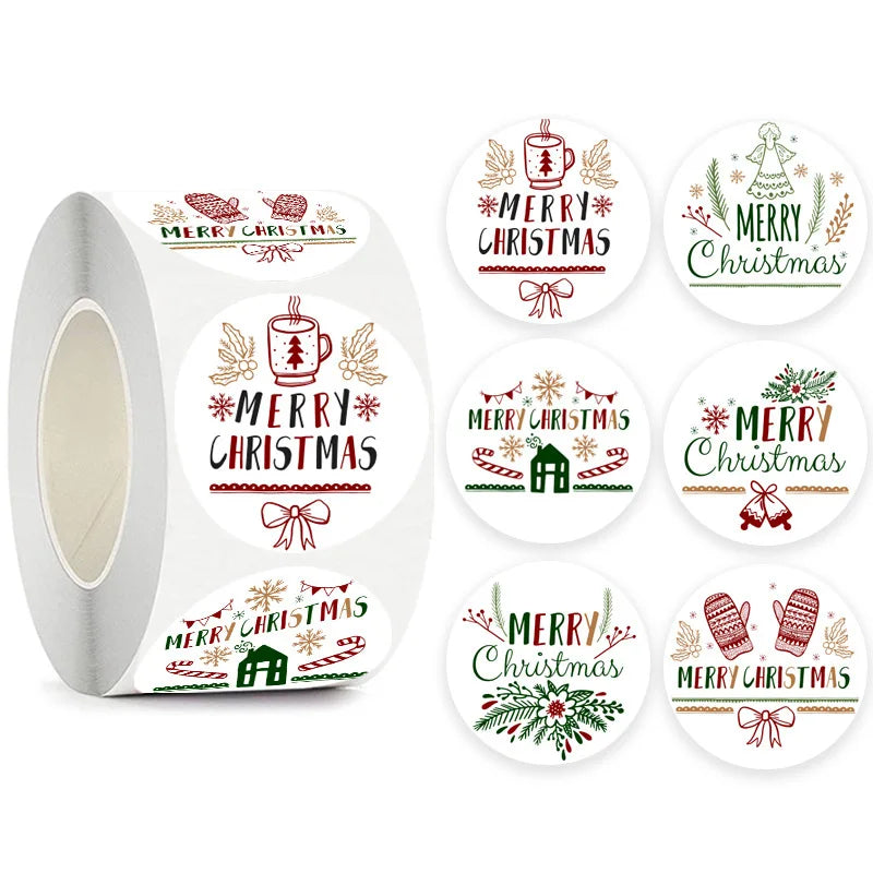 Christmas gift stickers decorative sealing sticker Merry Christmas Reward Self-adhesive labels  Day party