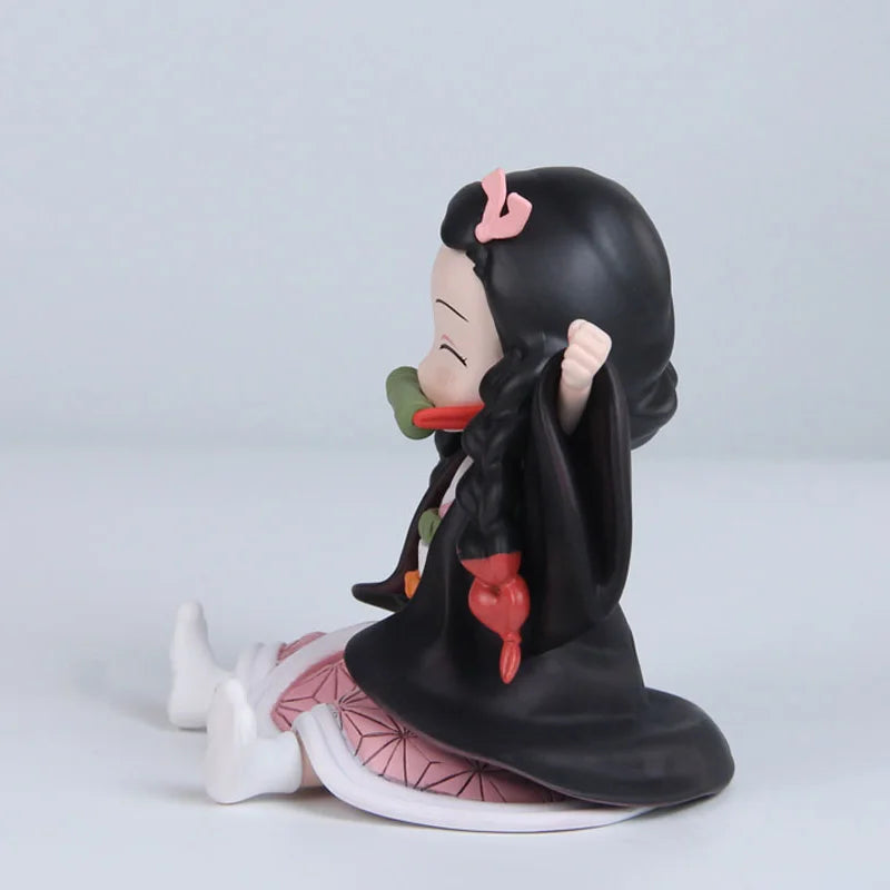 11cm Anime Demon Slayer Kamado Nezuko Figures Sitting Posture Model Toy Desktop Ornament Display Collectible Periphery Fun Gifts