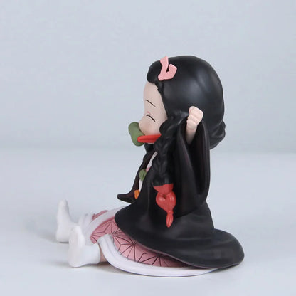 11cm Anime Demon Slayer Kamado Nezuko Figures Sitting Posture Model Toy Desktop Ornament Display Collectible Periphery Fun Gifts