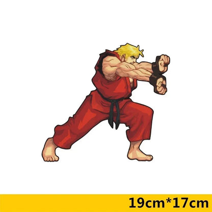 19cmx17cm Car Stickers - Arcade Game Ryu Ken Masters Funny Creative Decals Auto Scratch Cover Tuning Styling Street Art Car Deca