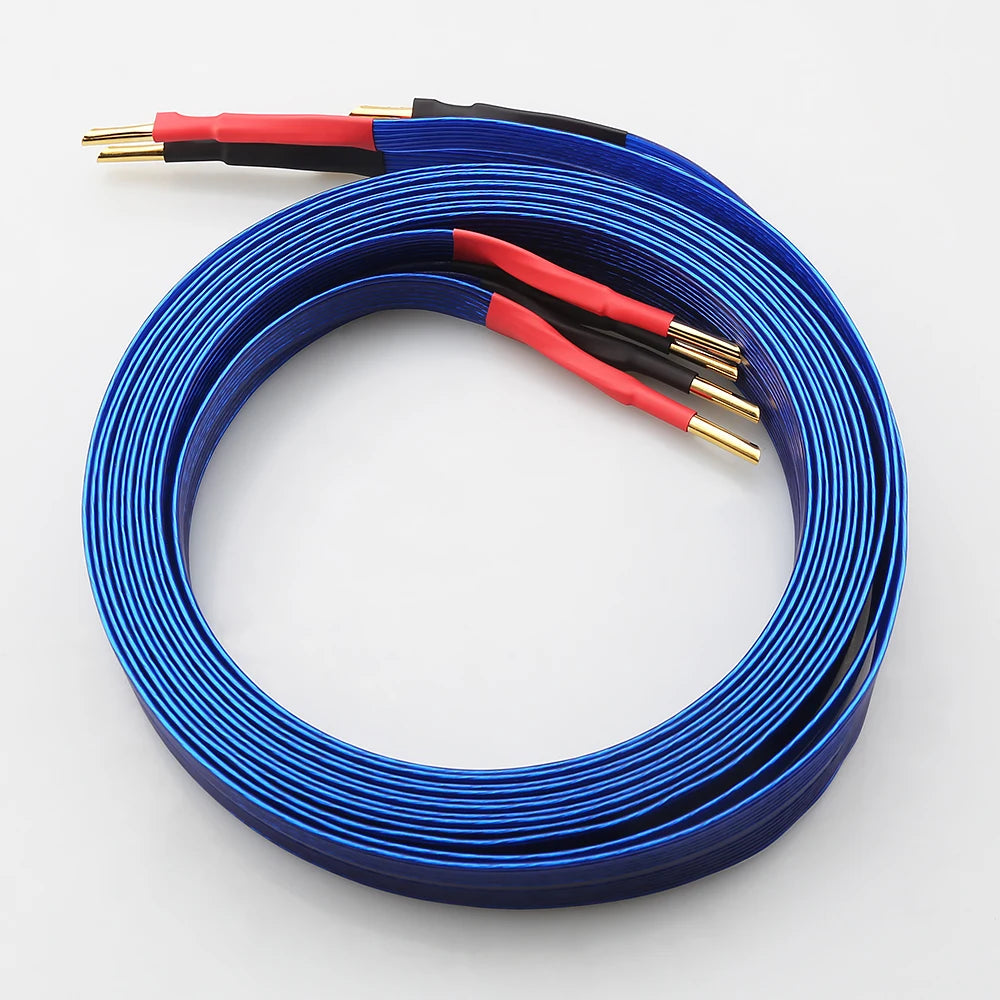 Blue Heaven speaker cable Silver-plated OFC loudspeaker wire Flat hifi audio cable audiophile cable for Amplifier DVD CD