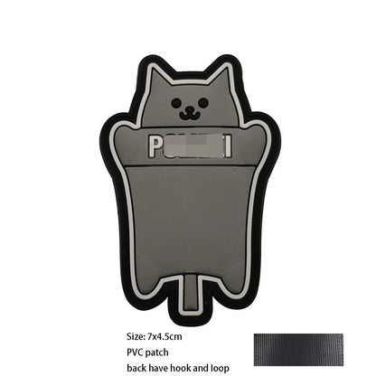 New Outdoor Bag Accessories: Satirical Cat Badge Graffiti Cat 3D PVC Magic DIY Bag Stickers Backpack Hook and Loop Patch