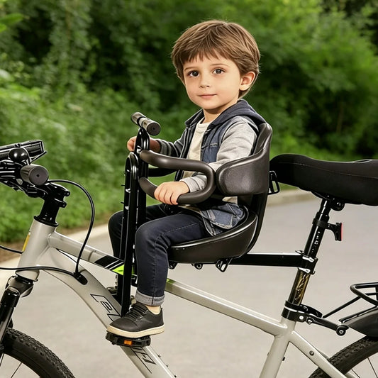Baby Bike Seat Toddler Bike Seat for Adult Bike Bike Attachment for Toddlers 1-3 Front Mounted Child Bike Seat Kids Bike Seat
