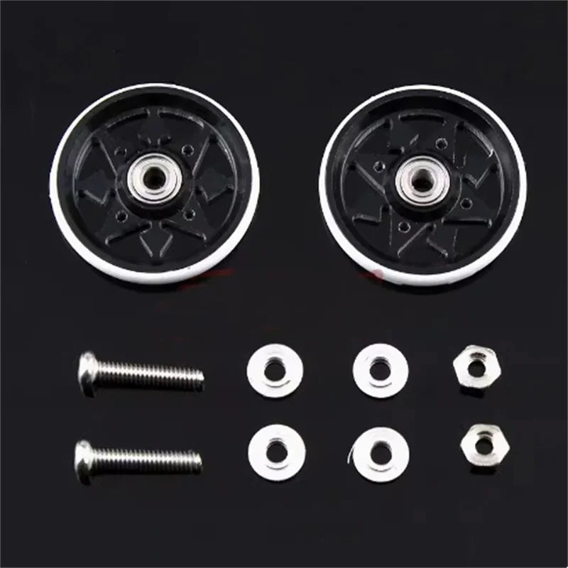 Homemade Tamiya 4WD accessories 19mm aluminum alloy guide wheel plastic wrapped edge low friction metal guide wheel