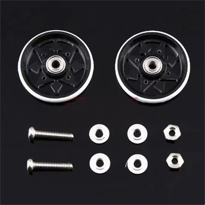 Homemade Tamiya 4WD accessories 19mm aluminum alloy guide wheel plastic wrapped edge low friction metal guide wheel