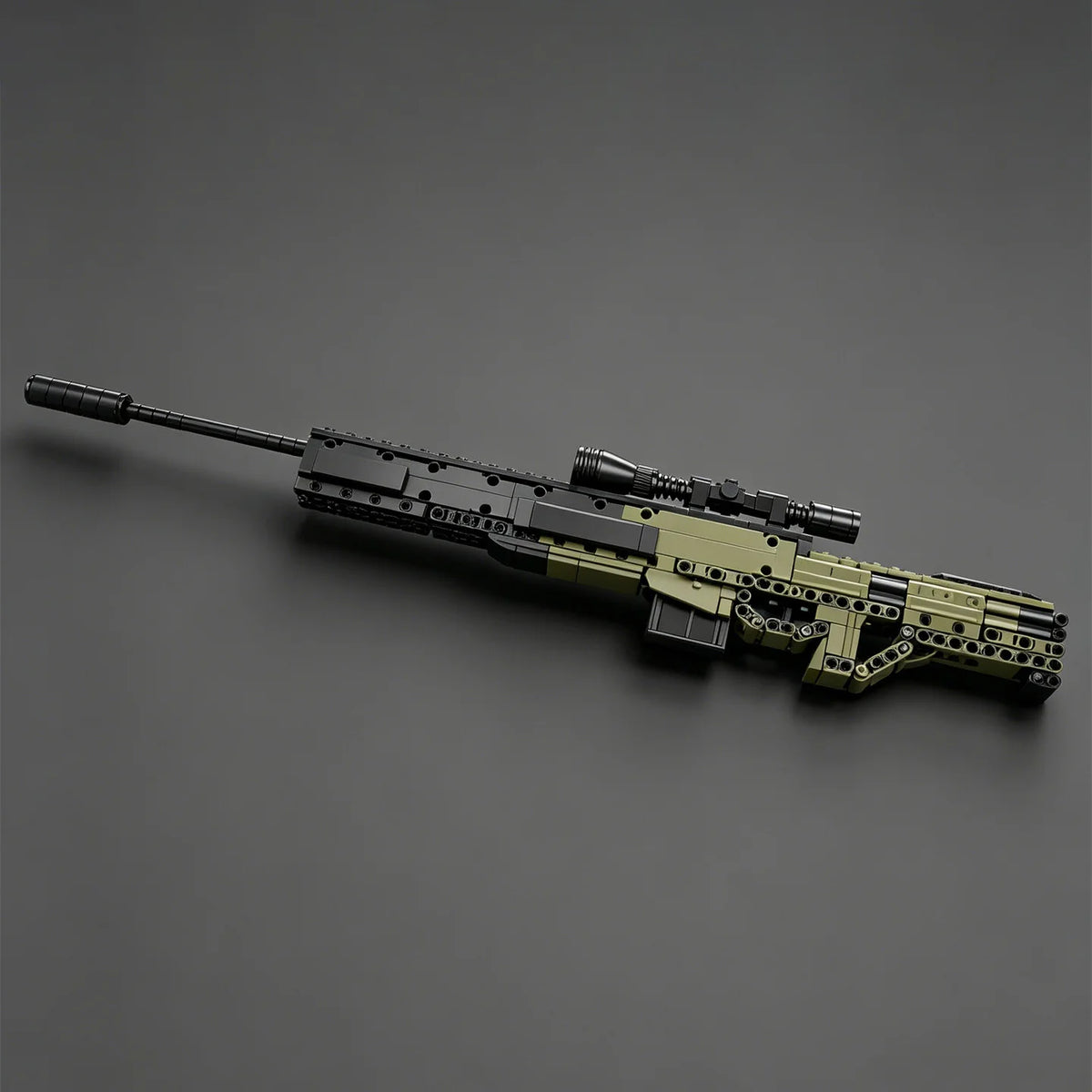 British AWM Sniper Rifle Building Block Model Gun —MOC Barrett Heavy Sniper Rifle