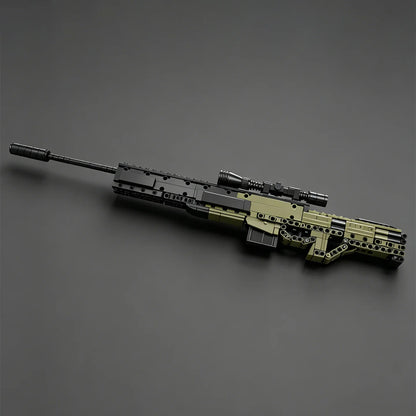 British AWM Sniper Rifle Building Block Model Gun —MOC Barrett Heavy Sniper Rifle