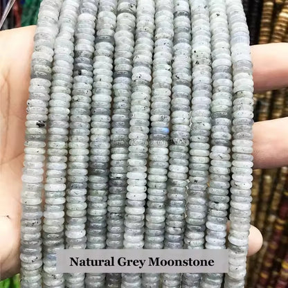 6x2mm Natural Stone Amethyst Pink Quartz Flat Rondelle Bead Smooth Loose Bead for Jewelry Making DIY Bracelet Necklace Accessory