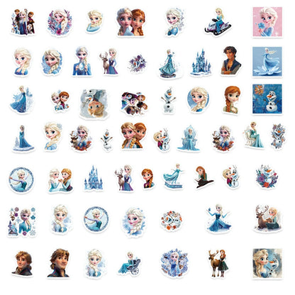 •50pcs Cartoon Elsa Stickers Princess Anna Cute Decal Laptop Phone Fridge Suitcase Diary Scrapbooking Sticker