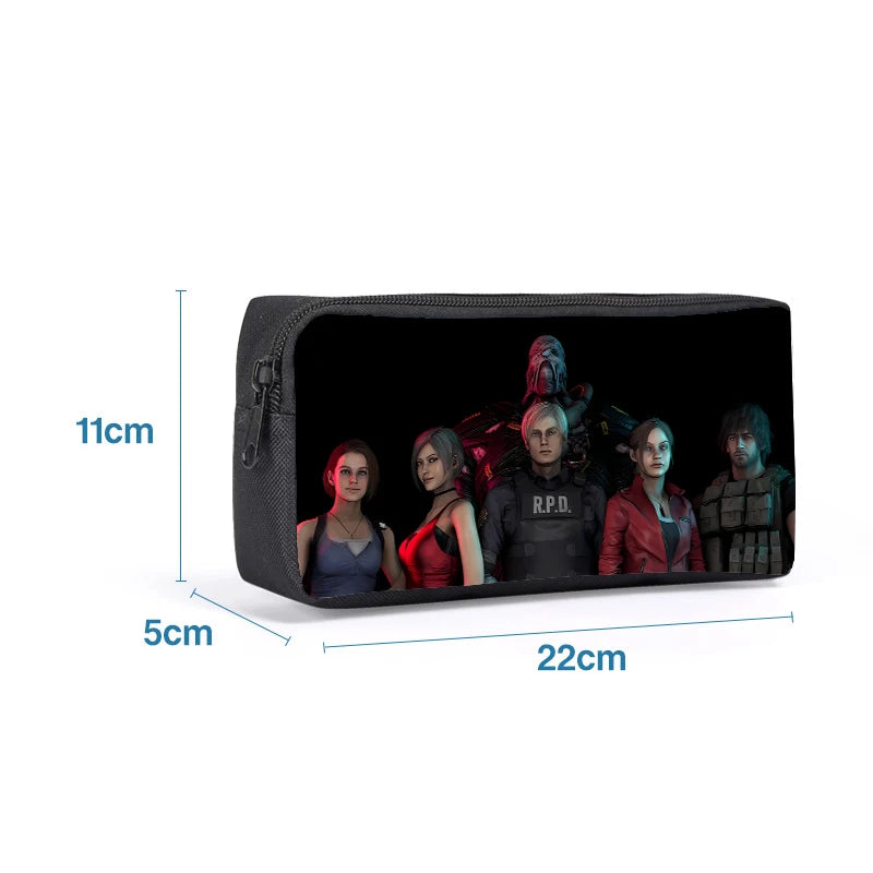 Cartoon Figure Resident Evil Print Pencilcase Kids Back To School Pencilbag Umbrella Corporation Stationary Storage Pouch Gifts