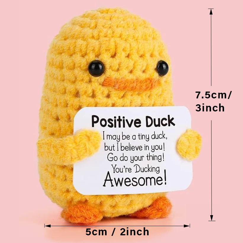 Positive Crochet Handmade Amigurumi Doll Emotional Support Pocket Hug Knit Plant Flower Encouragement Gift for Friends Coworker