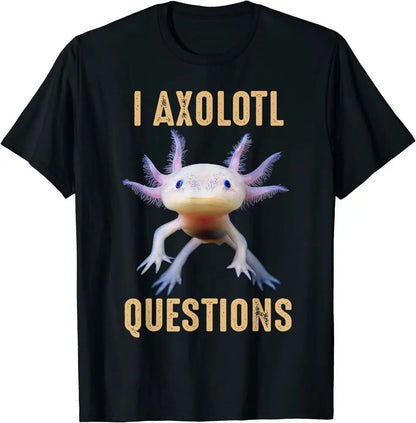 I AXOLOTL QUESTIONGS Children Boy Girl T shirt 2026 New Summer Short Sleeve T-Shirt Cute Style kidS casual SPORTS Tops