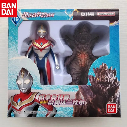 Bandai Original Ultraman TrigaTiga Galaxy Dynasel Vin Super Showdown Monster Golbadada Set Box Soft Plastic Doll Children's Gift