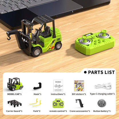 App Control / rc 1:64 Mini Remote Forklift, Alloy Variable Speed with Lighting and Sound Effects, Boy Gift